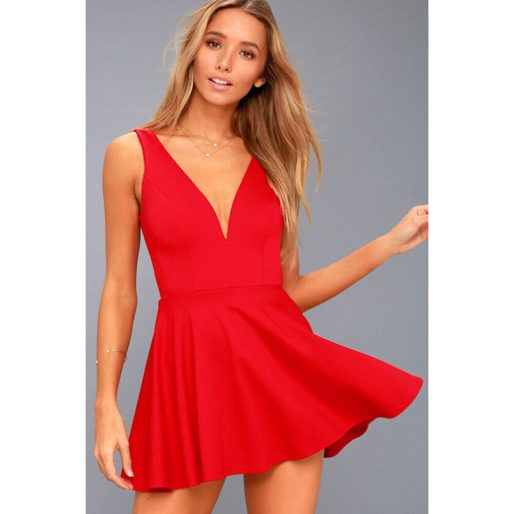 Lulus I Feel Good Red Skort Dress - Size Small